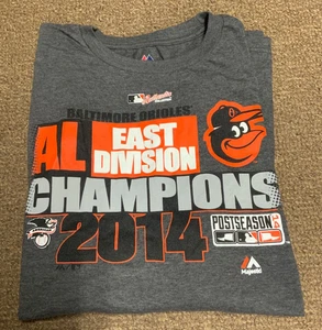 Camiseta Baltimore Orioles Hombre Majestic 2014 Campeón de la División Este, Talla 2XL - Imagen 1 de 5
