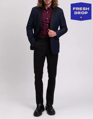 RRP €825 HACKETT Silk & Wool Tuxedo Blazer Jacket Size 38R 48R S Single-Breasted - Image 1 of 4