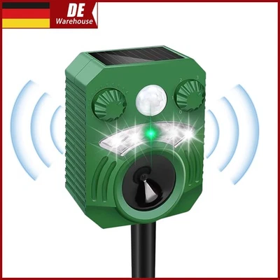 Katzenschreck Ultraschall Katzenabwehr Solar Ultraschall Tiervertreiber Hunde DE - Bild 1 von 4
