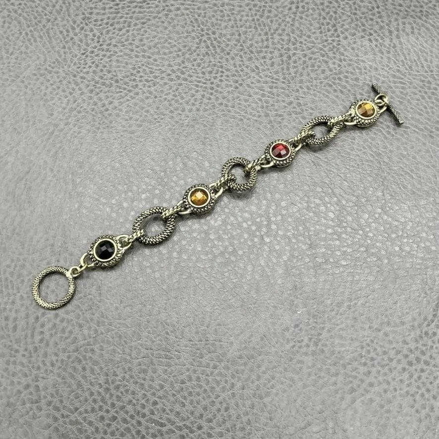 Lia Ophia веревки ссылка переключатель браслет золотистый многоцветный граненый стеклянный ободок - Изображение 1 из 4