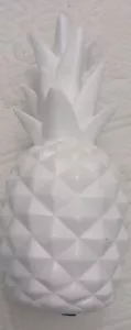 10" Weiß Kunststoff Ananas Dekor Figur Massiv Modern Defekt Look At The,👀🖼️ - Bild 1 von 5