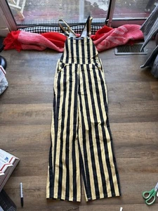Game Bibs Black And Gold Striped Overalls Purdue Boilermakers Adult Size Small - Picture 1 of 5
