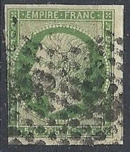 1853-60 FRANCIA USATO NAPOLEONE EMPIRE FRANC 5 CENT VERDE - FR450-2 - Bild 1 von 1