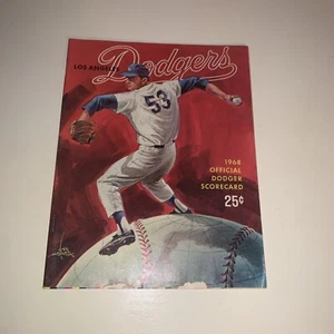 Vintage 1968 LA Dodgers Baseball Programm Scorekarte, sehr guter Zustand nie eingeschrieben - Bild 1 von 4