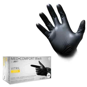 Einmalhandschuhe Einweg Med-Comfort by AMPri - Schwarz - S bis XL - 10 Boxen - Bild 1 von 4
