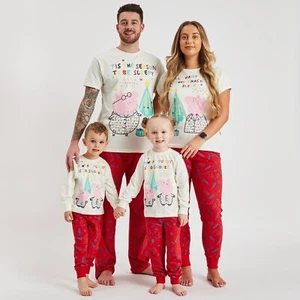 Family Matching Peppa Pig Weihnachtspyjama Herren Damen Kinder Weihnachtspyjama - Bild 1 von 14