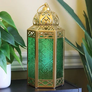 Metal Moroccan Decorative Candle Lantern Holders for Hanging or Table, Indoor Ho - Picture 1 of 12