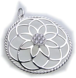 Colgante Flor de la Vida en Plata Real Plata de Ley 925 con Circonitas - Imagen 1 de 2