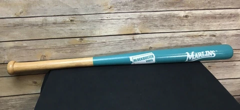 Vintage Florida Marlins MLB 28" Wood Baseball Bat Game Giveaway Blockbuster NOS Cover