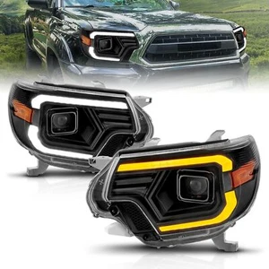 [C-Shape Switchback LED] Black Projector LED Headlights Set for Tacoma 2012-2015 - Foto 1 di 8