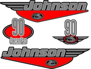 Johnson 90HP Oceanpro Outboard Boat Motor Decal Kit Cowling Engine - Bild 1 von 5