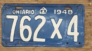 LISENCE PLATE CANADA ONTARIO 1948 762 x4 - Picture 1 of 2