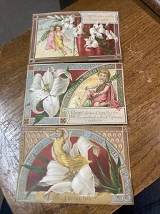 3 Stück: Schöne, grafische viktorianische, religiöse Sammelkarten - Bild 1 von 7