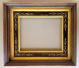 ANTIKER EASTLAKE TIEFBRUNNEN MAHAGONI/VERGOLDETER EINSATZ EINGESCHNITTENE LINIEN - PASSEND FÜR 8 X 10 - Bild 1 von 5