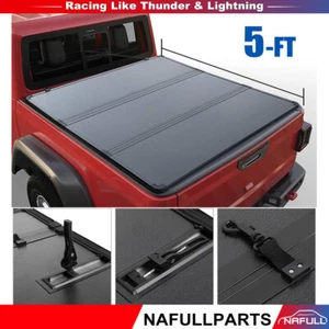 Hard Tri-Fold 5ft (60in)Truck Bed Tonneau Cover For Nissan Frontier 2005-2018 - Picture 1 of 18