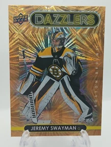 2021-22 Upper Deck Series 1 Dazzlers Orange DZ-4 Jeremy Swayman Boston Bruins - Foto 1 di 2