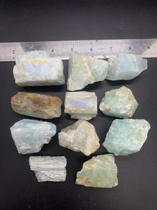 694 Gramm grobe Aquamarin Kristalle aus der Skardu Mine. - Bild 1 von 21