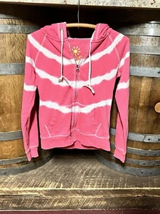 Delias Y2K Vintage Small Hoodie Pink Tie Dye Full Zip Women Girls Jacket - Picture 1 of 9
