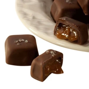 Philadelphia Candies Vanilla Sea Salt Caramels, Dark Chocolate 1 Pound Gift Box - Picture 1 of 5
