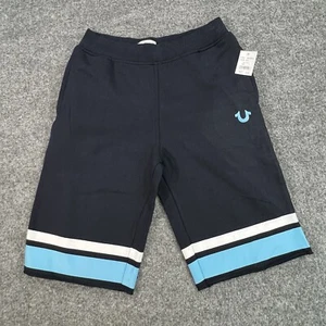 True Religion Shorts Boys Kids Large Blue Stripe Stretch Casual 10" Inseam NWT - Picture 1 of 9