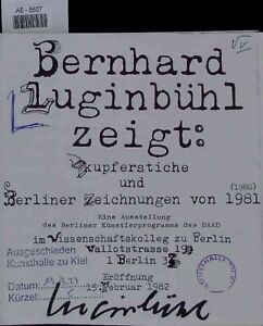 Kupferstiche und Berliner Zeichnungen. Luginbühl, Bernhard: