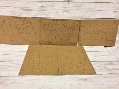 ANTIQUE EARLY 1900s THE UNITES STATES  OUTLINE MAP ATLAS MADE IN SAXONY - Image 1 of 4