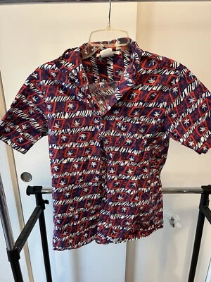 Vintage Hilo Hattie Hawaiian Shirt Mens Small Red  Hawaii Tropical Aloha Camp - Image 1 of 4