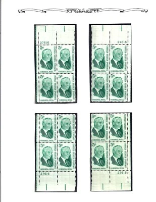 Matched Plate Block Set No. 27616 - 1963 Cordell Hull (Scott 1235) MNH - Image 1 of 2