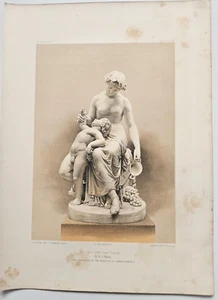 1858 ART TREASURES BOOK Mostra Scultura Stampa Cromo INO & BACCHUS by WYATT - Foto 1 di 4