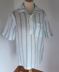 Zara clothes men's/boys short sleeve shirt size EU S white/blue Ex conditions