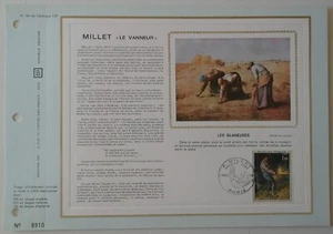 Feuillet CEF 1er jour 164 1971 Tableau Millet Peintre Le Vanneur Les Glaneuses - Imagen 1 de 1