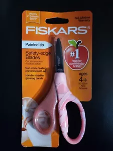 Fiskars Scissors for Kids POINTED TIP 5 Inch Safety Pink Glitter - Picture 1 of 2