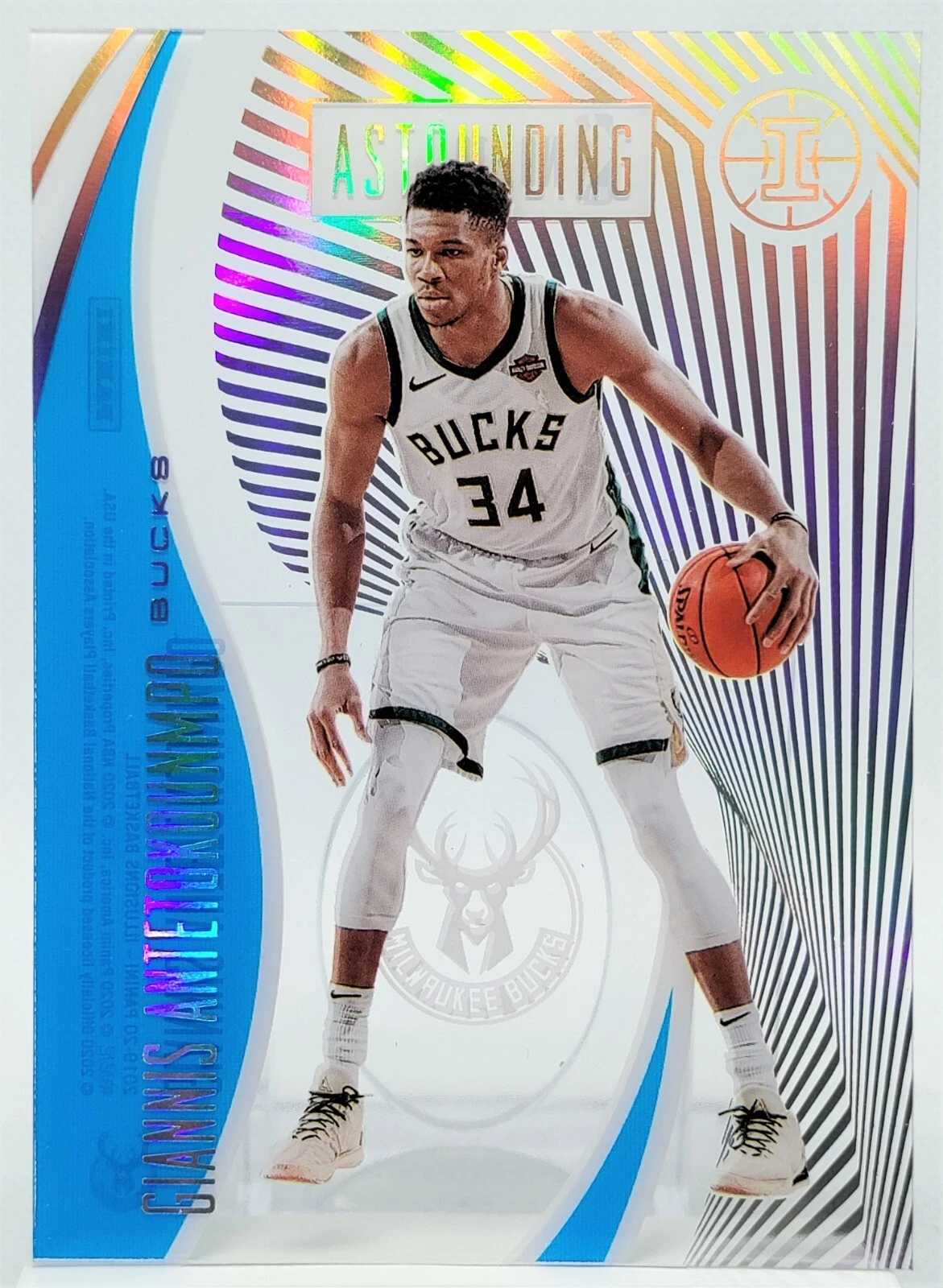 Giannis Antetokounmpo 2019-20 Illusions Astounding Acetate Blue Sapphire Insert