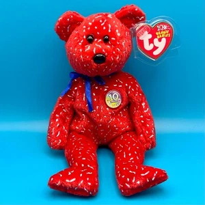 TY Beanie Baby - DECADE the Bear (Red Version) (8.5 inch) - Picture 1 of 1