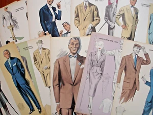 10 PLANCHES "LA MODE MASCULINE" ANNÉE 1956-57 PAR JEAN CHOISELAT- 41,5X 28,5 - Bild 1 von 11