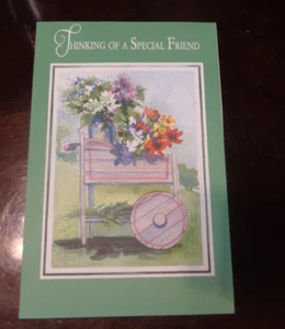 Lote de 6 tarjetas de felicitación francesas plegables "Pensando en un amigo especial" #59 - Imagen 1 de 5