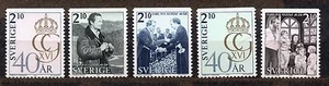 SWEDEN/1986/MNH/SC#1596-1600/ROYALTY / 40TH. BIRTHDAY OF KING CARL XVI GUSTAF - Picture 1 of 1