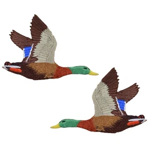 Duck Applique Patch Set - Drake Mallard Water Fowl Badges 3" (2-Pack, Iron On) - Picture 1 of 1