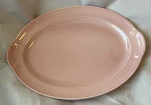 Vintage Taylor Smith Lu-Ray Pastels Pink Oval Ceramic Serving Platter 12.5" B - Picture 1 of 5