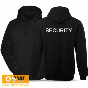 Unisex Black SECURITY printed Warm Pullover Bouncer Clubs Bar Work Hoodies Hoody - Picture 1 of 5