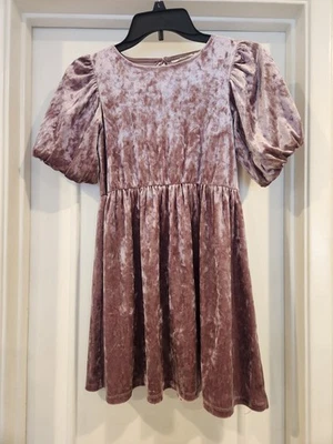 Vestido de terciopelo morado para niñas talla 8 H&M Foto 1 de 3