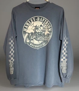 Harley Davidson Vintage Long Sleeve T-shirt Size Small Motown Detroit, Michigan - Picture 1 of 8