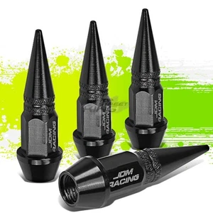 45MM UNIVERSAL ALUMINUM BLACK RIM AIR PORT COVER SPIKY VALVE CAPS 14MM DIAMETER - Picture 1 of 5