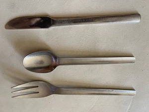DEFUNCT ALITALIA ITALY EHEMALIGER EX AIRLINE CARRIER BESTECKSET GABEL MESSER LÖFFEL - Bild 1 von 2
