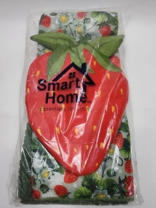 Smart Home 7 Piece Gift Set Oven Mitt, Kitchen Towel & Dish Cloth Set Strawberry - Picture 1 of 3