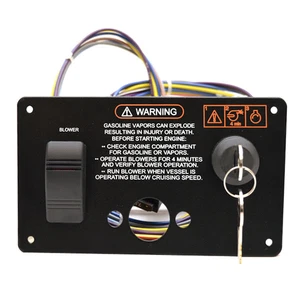 Four Winns Boat Ignition Switch Panel 025-5067 | Black Aluminum - Bild 1 von 3