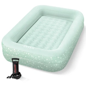 Intex Kids Travel Air Mattress Inflatable Bed withRaised Sides & Hand Pump - Picture 1 of 5