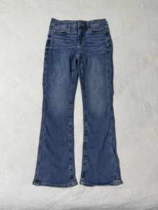 American Eagle Damenjeans Größe 4 x kurz blau hoher Bund Skinny Kick Bootcut - Bild 1 von 10