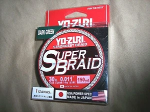 30 Lb Test Lenza da Pesca Yo Zuri Verde Scuro Super Treccia 150 Yds Big Game Pesca - Foto 1 di 5