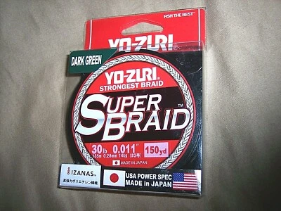 30 Lb Test Fishing Line Yo Zuri Dark Green Super Braid 150 Yds Big Game Fishing - Image 1 of 4